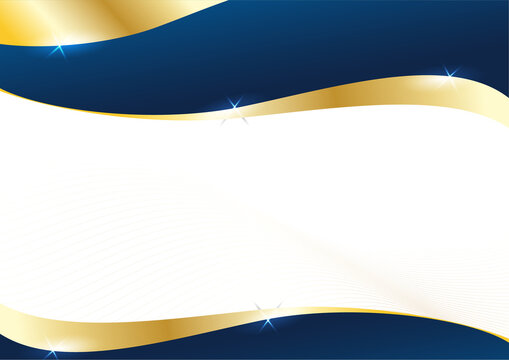 elegant golden corporate certificate background with a luxurious blue and gold wave layout
