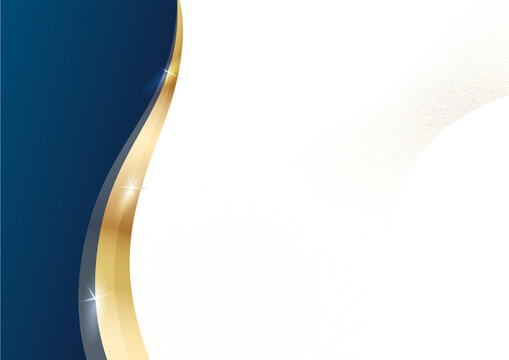 elegant corporate certificate background with a formal blue and gold wave design