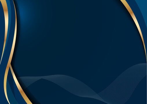 elegant golden corporate certificate background vector template with a formal dark navy and gold curve