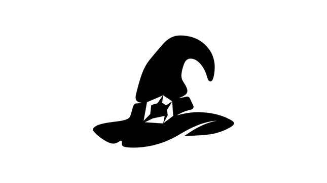 Witch hat silhouette icon vector illustration for Halloween design