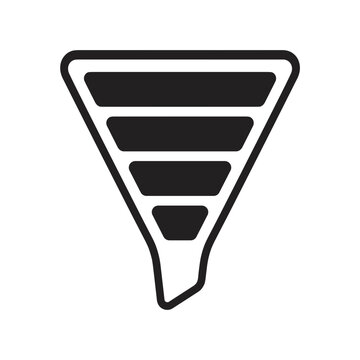 Funnel icon symbol for data filtering and analysis.