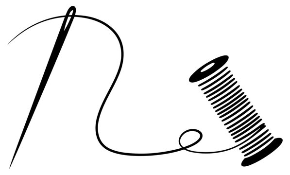 sewing thread spool needle silhouette icon