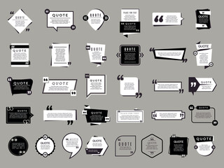 Naklejka premium Quote speech bubble badges collection vector set
