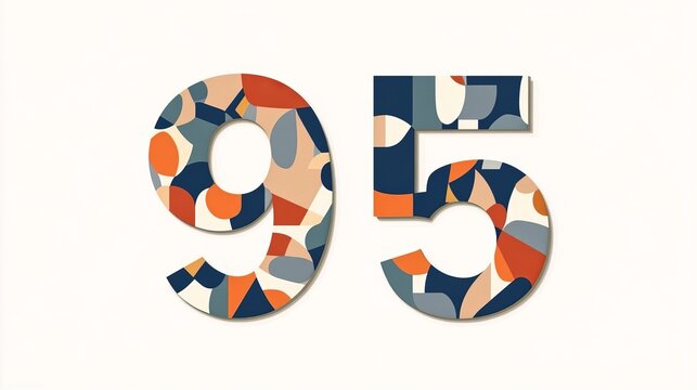 Colorful Pastel Pebble Circles for Celebrating Ninety-Five Year Anniversary Celebration Design