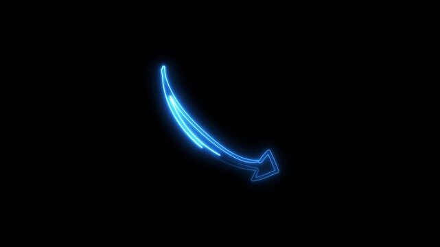 Arrow-shaped neon sign. Neon arrow symbol icon. Directional sign arrow points to the left.
By
