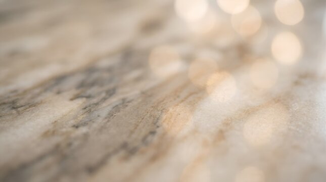 Abstract marble stone countertop surface with warm bokeh light background