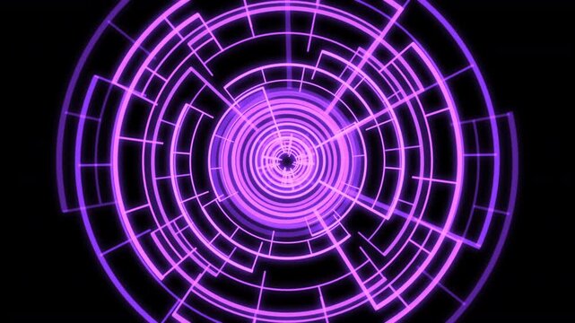 VJ Loop Circle Radial Geometric Patterns Spinning M Purple Animation