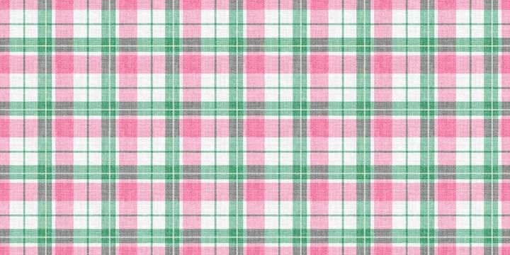Pink and green plaid pattern. Traditional scottish checkered background. Seamless tartan pattern for spring or christmas design.