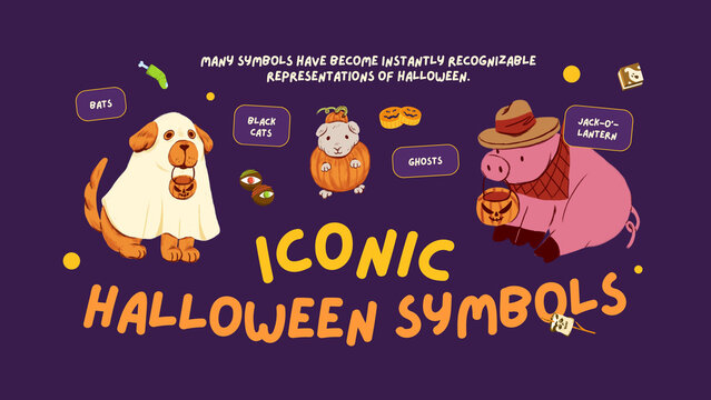 Purple and Orange Illustrated Halloween Presentation