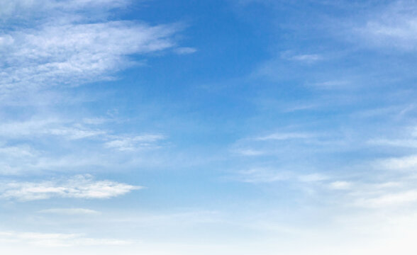 Clear sky with wispy clouds above