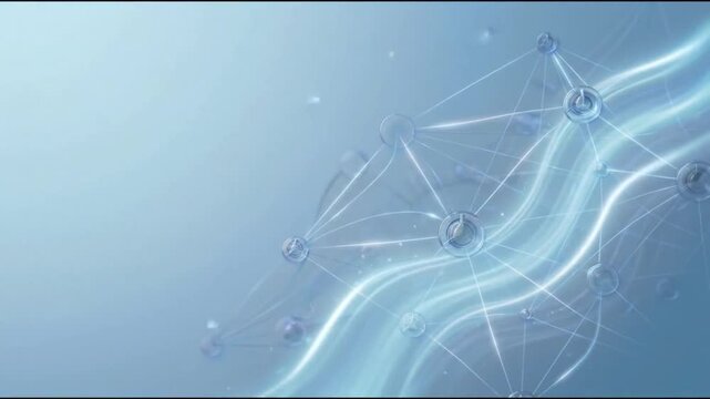 Premium AI Neural Network Technology Background with Flowing Light Ribbons