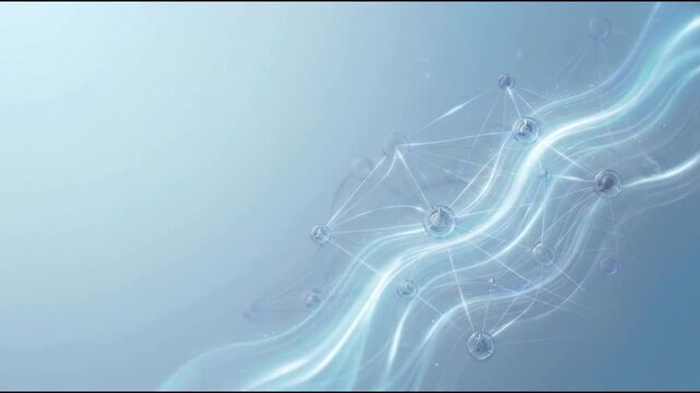 Premium AI Neural Network Technology Background with Flowing Light Ribbons