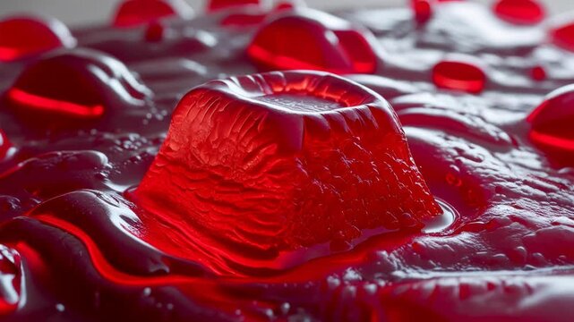 Trendy ASMR homemade gelatine jelly agar-agar texture translucent aesthetic surface AI Generative