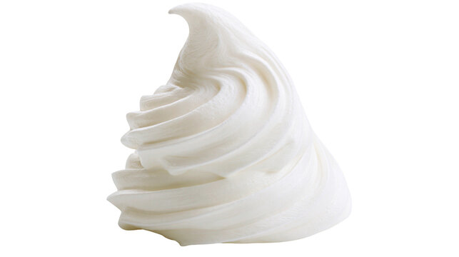 Soft serve ice cream swirl, isolated on transparent background