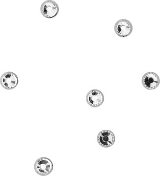 Silver Shiny Metallic Scattered Rhinestones Decoration