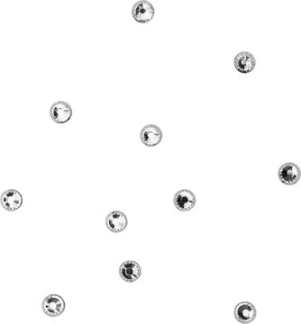 Silver Shiny Metallic Scattered Rhinestones Decoration