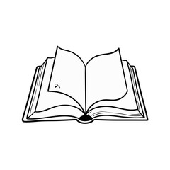 Fototapeta premium Educational open book literature icon displaying pages ready for reading or writing purposes to represent academic study knowledge growth and literacy progression within classroom environments