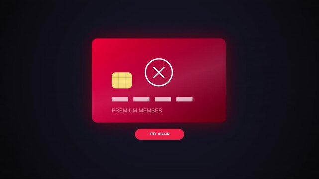 Credit Card Payment Failure Concept Animation