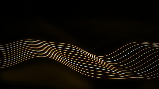 Gold bronze ribbon wave flowing seamless loop background