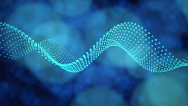 Double helix glowing particles twisting seamless loop motion