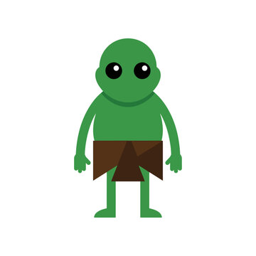 Tuyul Small Child Ghost Vector Illustration, Indonesian Bald Spirit Stealing Money Mythical Character Isolated
