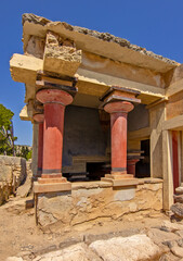 Naklejka premium Reconstructed North Entrance of the Minoan Palace of Knossos on Crete, Greece