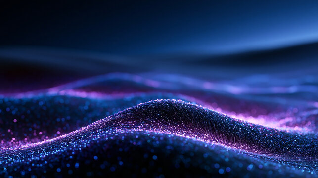 Abstract Futuristic Neon Glitter Wave Digital Background