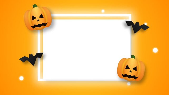 Animated Halloween Frame with Jack O Lanterns and Bats
