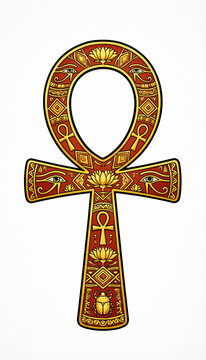 red and golden ankh