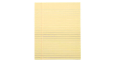 Blank yellow legal pad lined paper sheet isolated on transparent background  © NEST