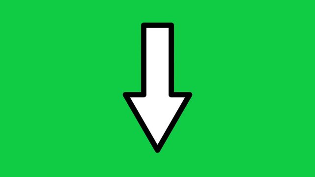 Basic downward pointer moving down on green screen