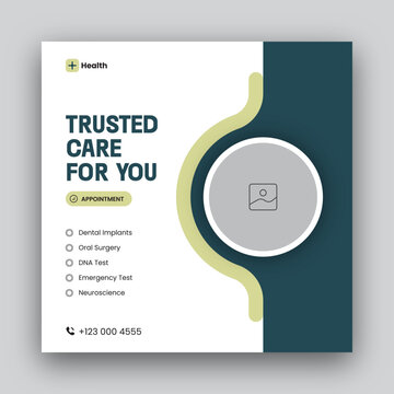 Medical Healthcare social media post web banner design template