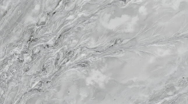 Monochromatic gray and white marble texture with chaotic veining and abstract fluidic patterns, detailed surface isolated on a transparent background