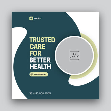 Medical Healthcare social media post web banner design template