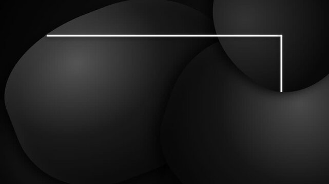 Dark Abstract Organic Shapes with White Geometric Frame
