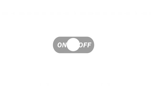 slide switch on off to green and grey color, minimalist toggle slide button, switch animation on to off color switching on transparent background, 4k video