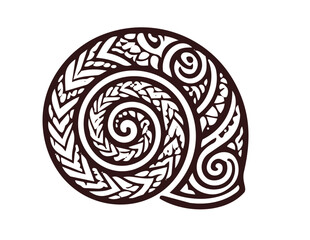 Tribal Clam Shell Tattoo Vector Illustration © Ale