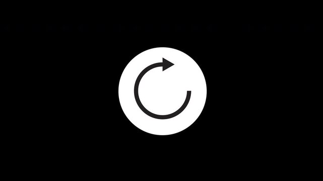 try again, replay, refresh, retry, rewind, repeat icon sign simple button on transparent background, 4k video