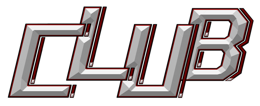 Designer Schrift CLUB music - designed by Lou Segas - freistehende Graphik