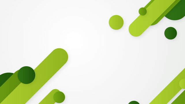 Abstract Green Shapes Motion Background