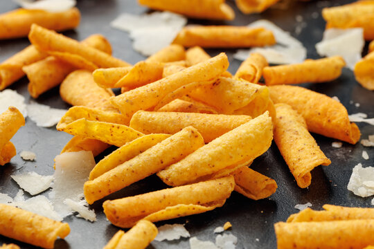 Cheese Flavored Rolled Tortilla Corn Chips, snack