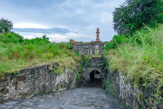 The Daulatabad Fort near Aurangabad India. Also called Deogiri fort, it's a historic fortified citadel located in Daulatabad village near Aurangabad.