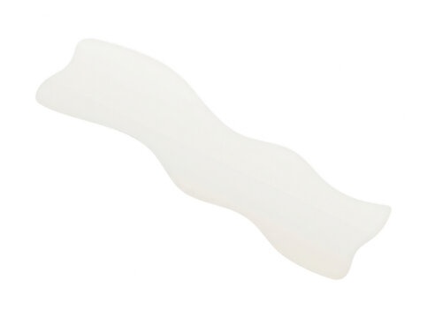 Cerotto adesivo bianco per la pulizia dei pori del naso, isolato su sfondo bianco, progettato per la rimozione dei punti neri e la cura della pelle del viso in un contesto di bellezza e benessere.