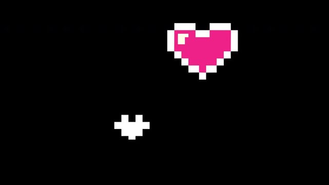 8-bit heart icon set