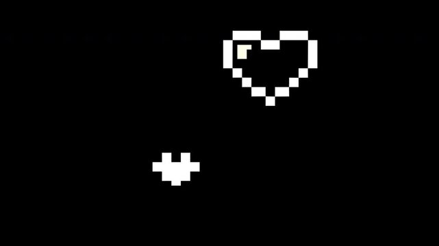 8-bit heart icon set