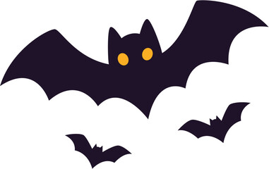 Fototapeta premium Halloween Flying Bats Spooky Cartoon Vector Illustration