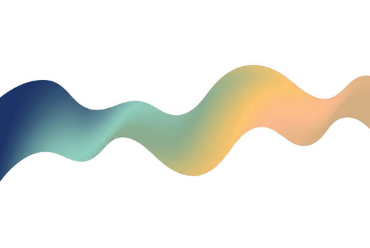 Forma d'onda astratta e fluida con una transizione di colore sfumato dal blu al giallo su uno sfondo bianco pulito, ideale per design moderni, presentazioni aziendali e sfondi grafici creativi.