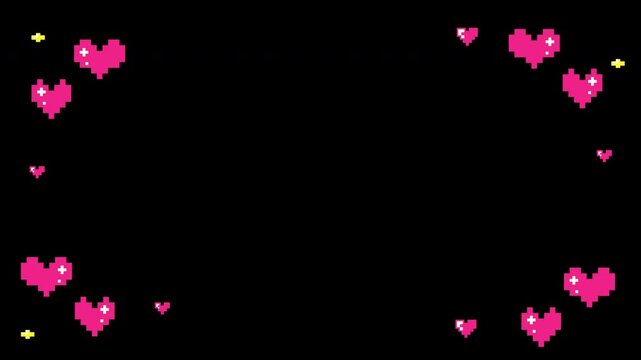 8bit cute heart frame