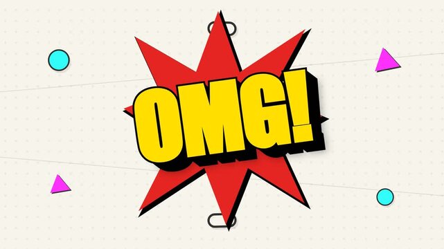 Excited Omg Comic Book Burst Animation