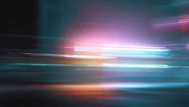 Abstract light streaks in motion capturing vibrant city nightlife